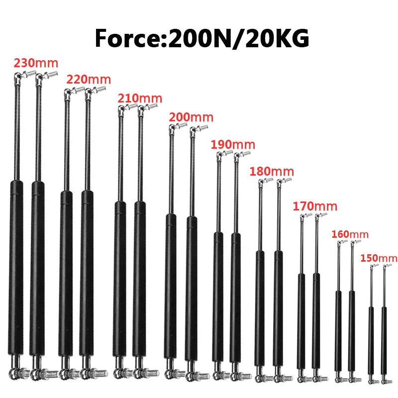 Furniture Hardware In China - 2 SZT. 150-230mm 200N/20KG Podnośniki Amortyzatory