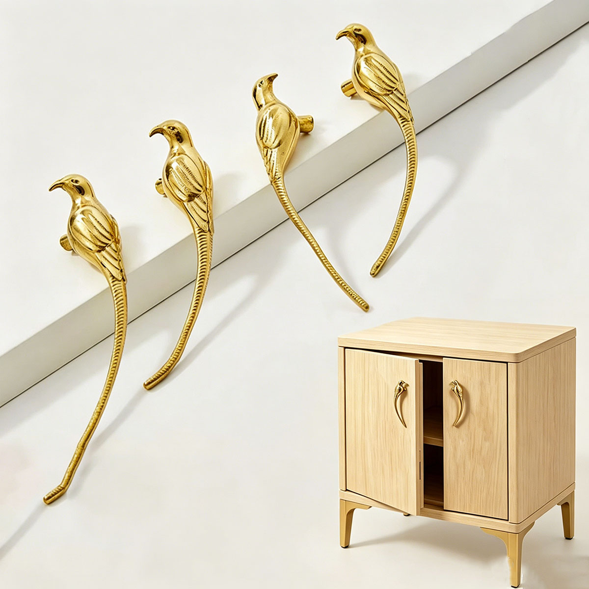 Unique Furniture Hardware - Złote uchwyty do szuflad w kształcie