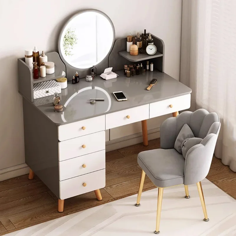Z. A. Furniture - Toaletka z lustrem wielofunkcyjnym Krzesło Pudełko