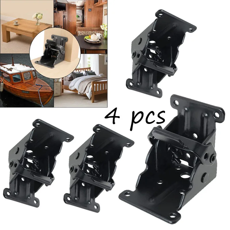 Furniture Hardware For Legs - 4 szt. Żelazne składane wsporniki ramy,