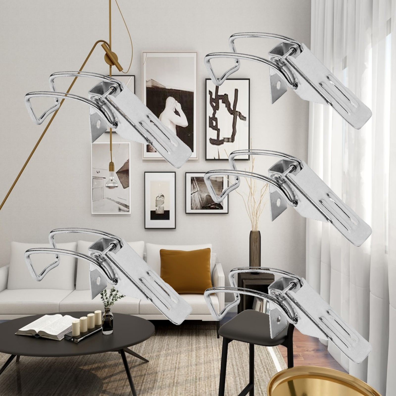 Furniture Hardware Latch - 5x Zatrzask Metalowy Wytrzymały Uniwersalny Zamek